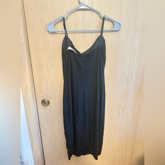 Black Sparkly Cowl Neck Midi Dress - Picture 5 of 6